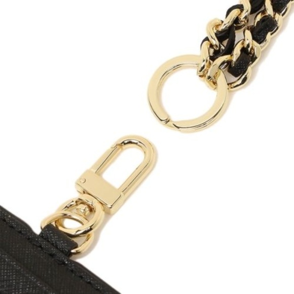 NWT Tory Burch Emerson Black Leather Lanyard Coin - Picture 2 of 5